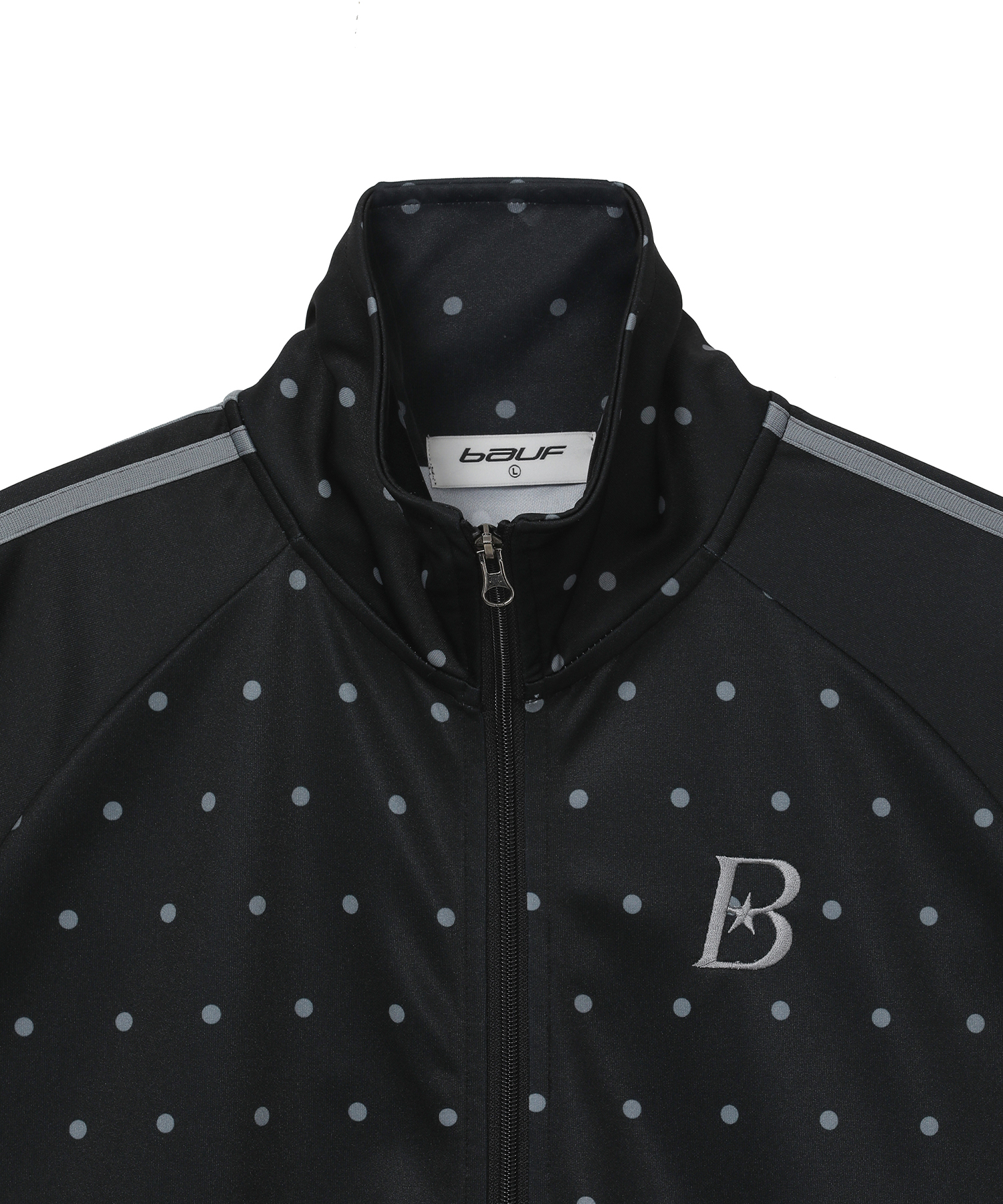 ドットハーフジップフードパーカージャージ [ブラック