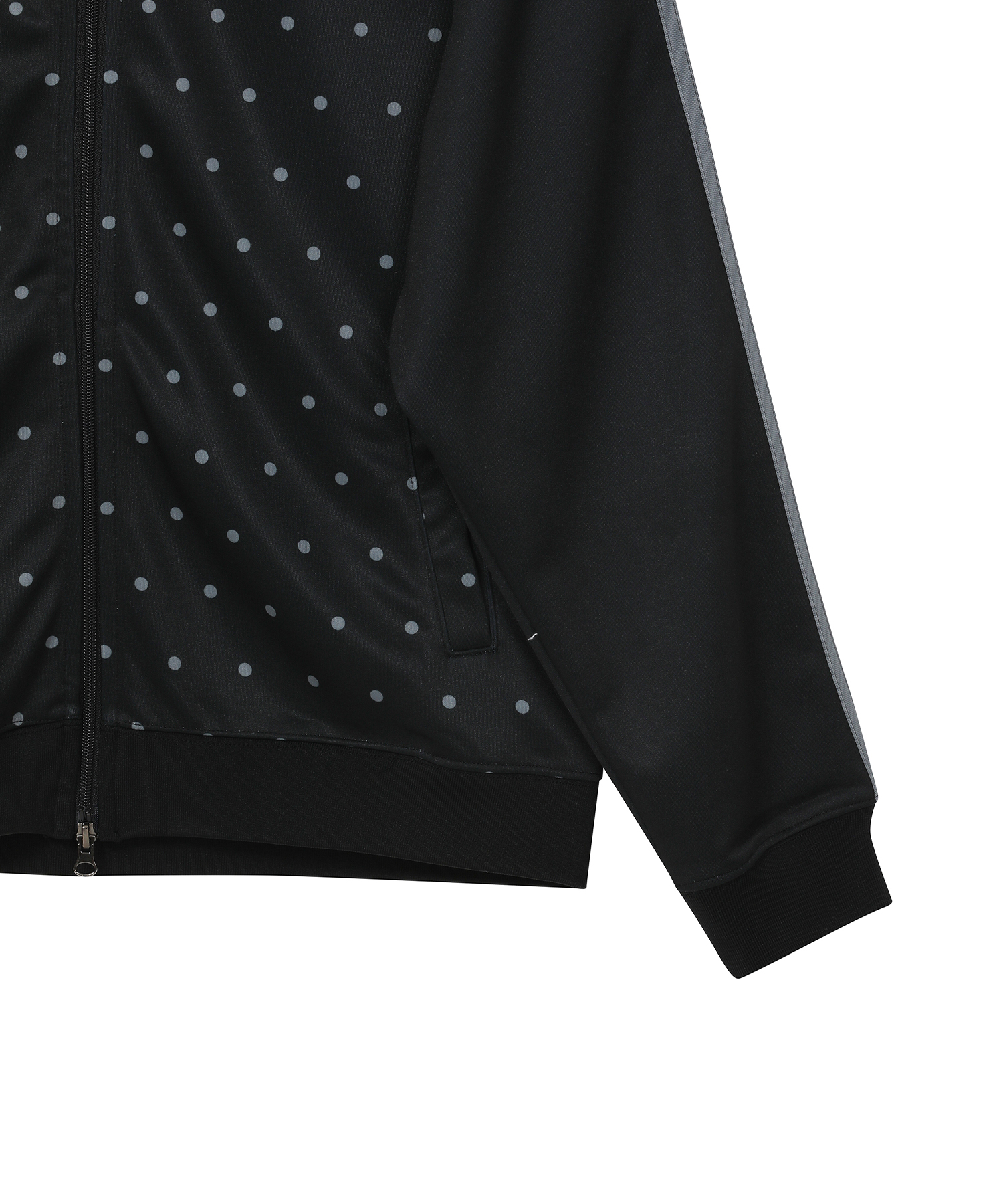 ドットハーフジップフードパーカージャージ [ブラック