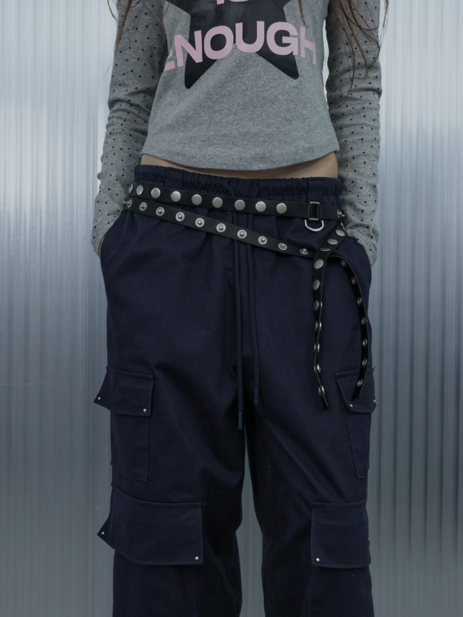 SNAP DOUBLE BELT / BLACK