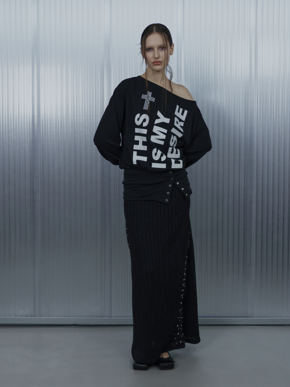 トップス SETUPEXE BOLD LETTERING LOOSE TOP BLACK BOLD LETTERING LOOSE TOP / BLACK | ファッション通販サイト NUGU