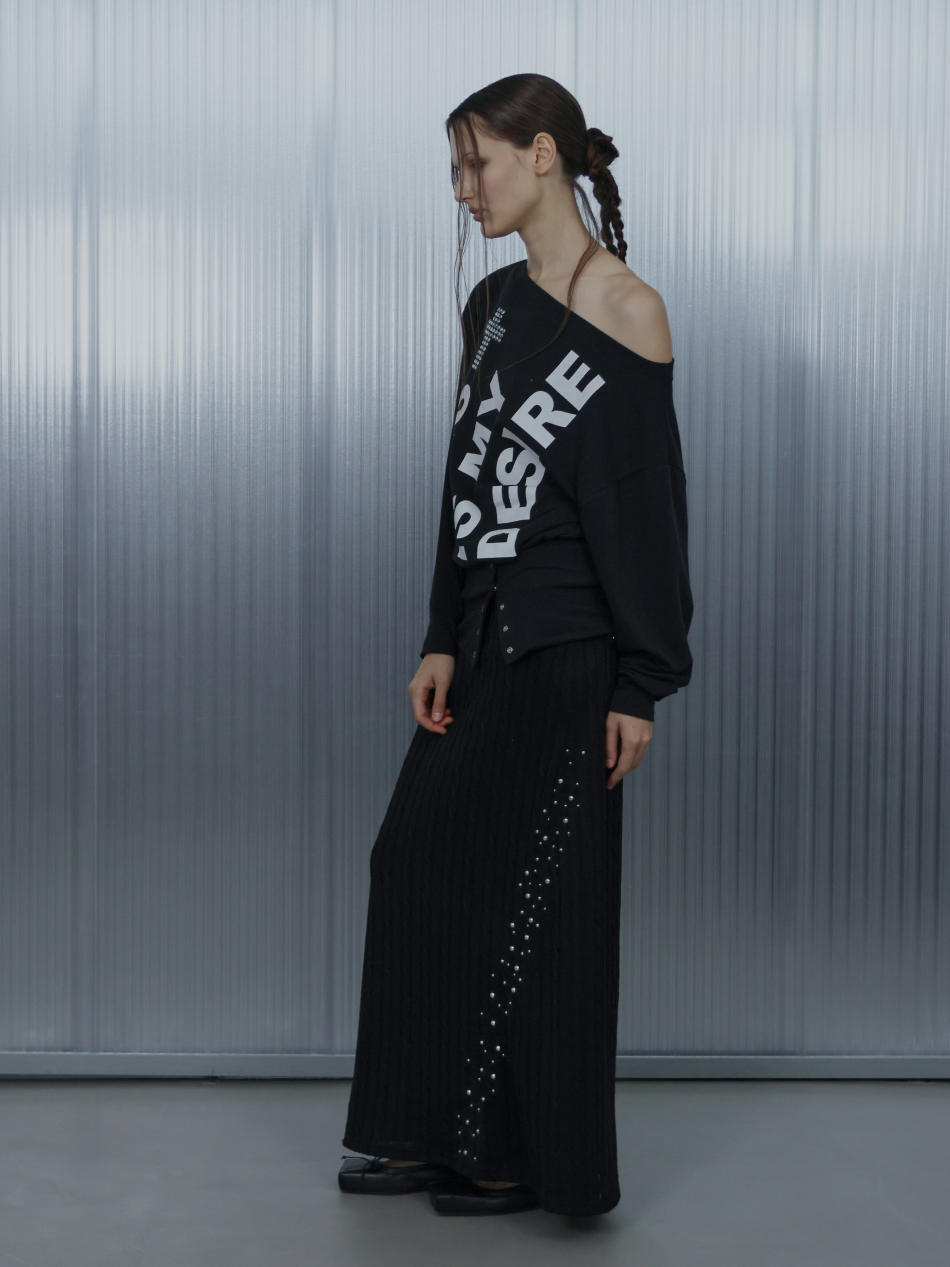 BOLD LETTERING LOOSE TOP / BLACK | ファッション通販サイト NUGU