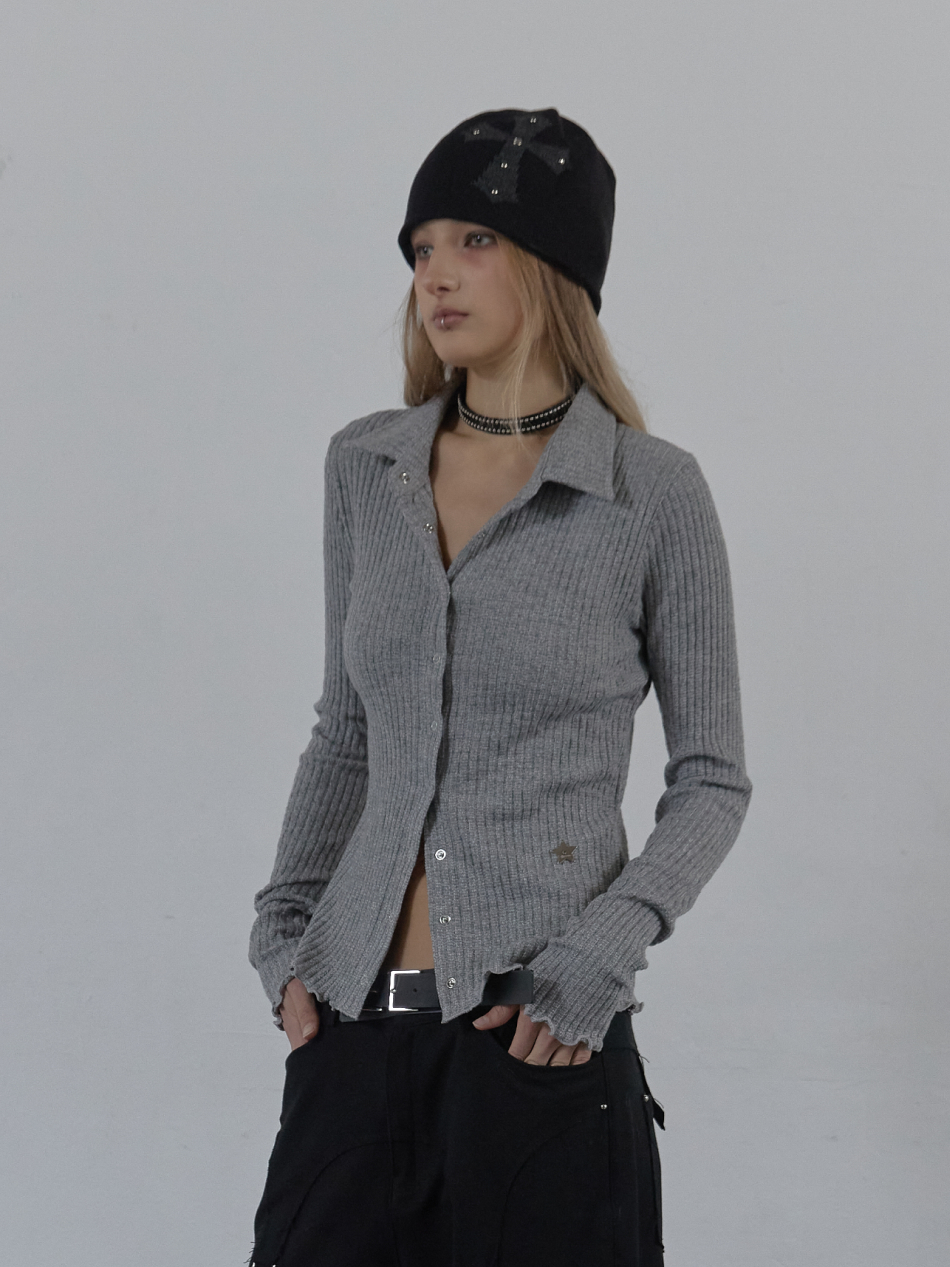 SNAP GOLGI SHIRT / MELANGE GRAY