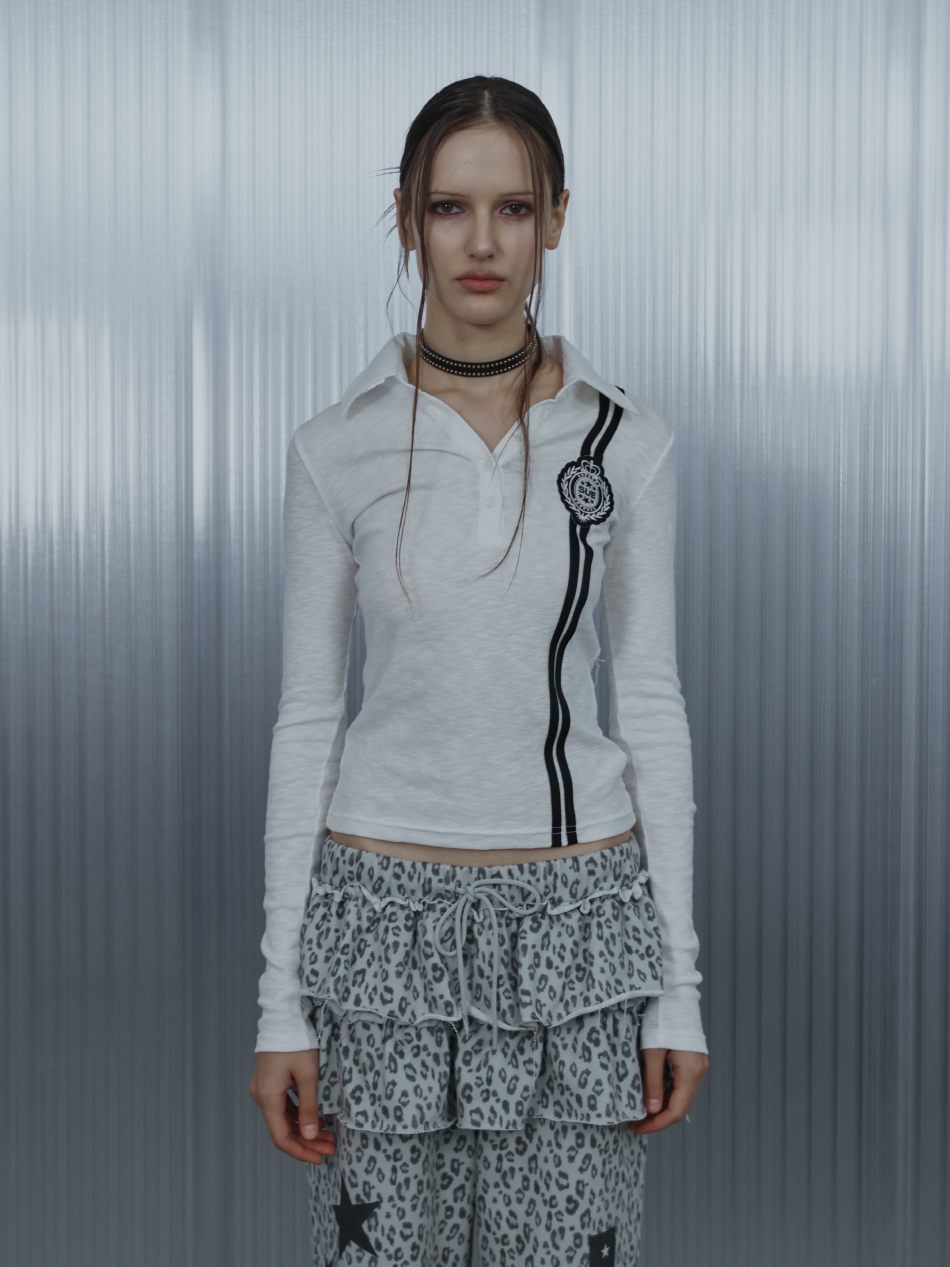 WAFFEN LINE COLLAR TEE / WHITE