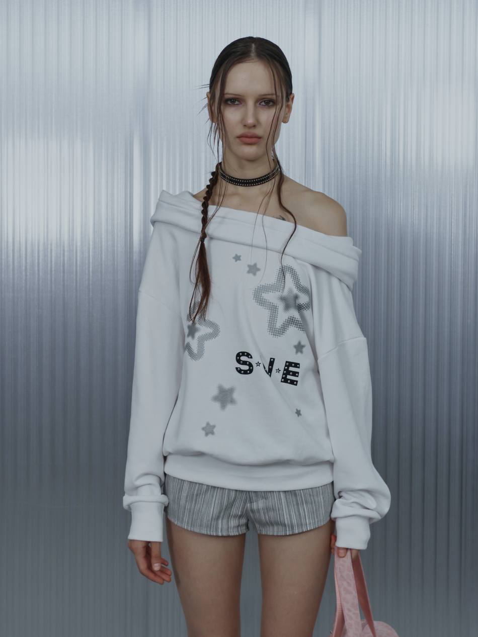 SUE WIDE HOODIE TOP / WHITE