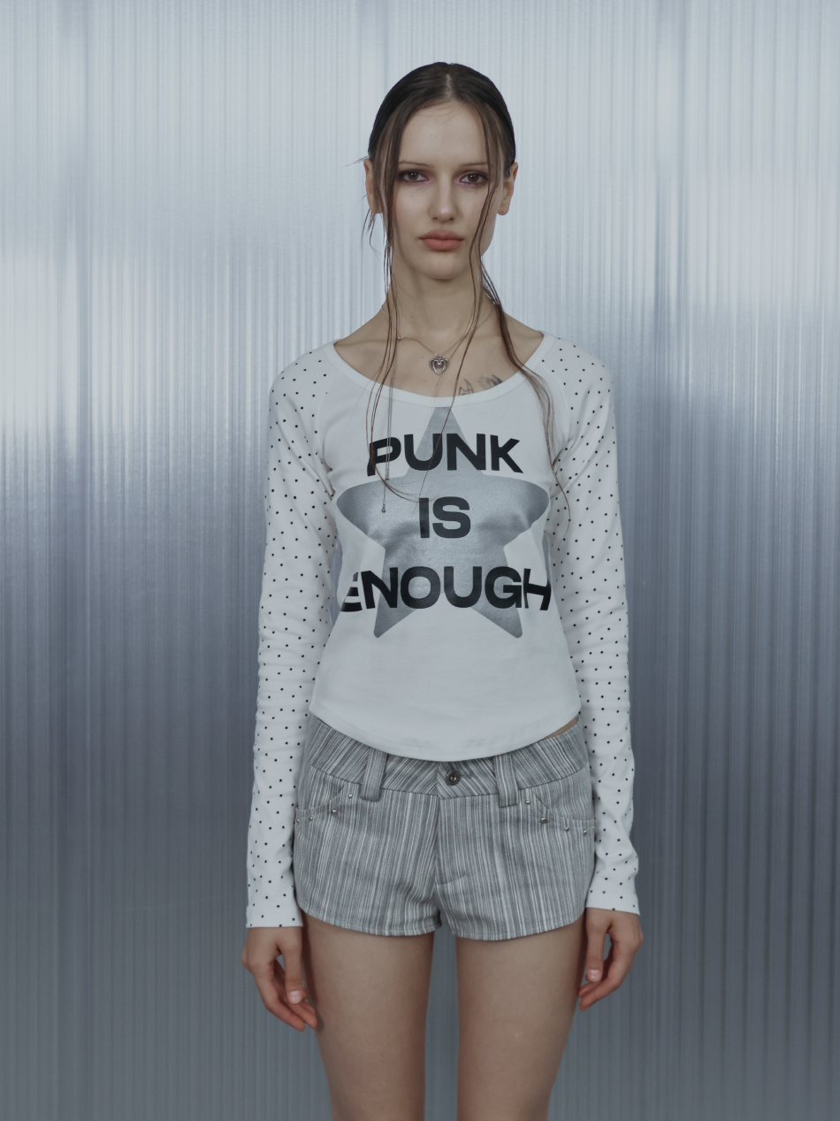 STAR SLEEVE PUNK TOP / WHITE