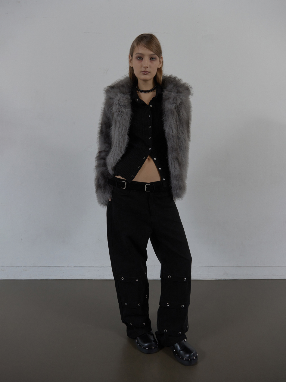 FAUX FUR JACKET / CHARCOAL | ファッション通販サイト NUGU