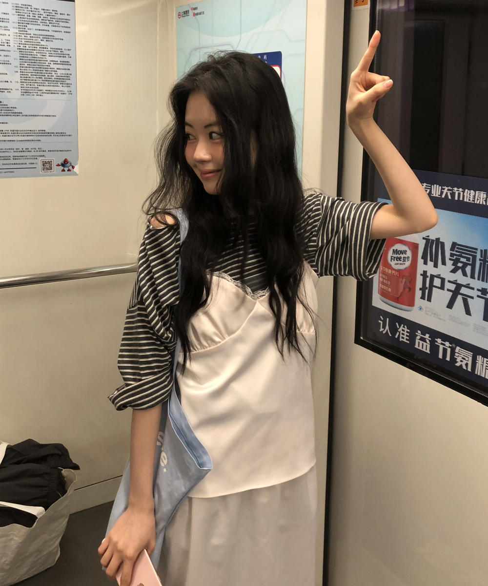 Satin lace top_ivory