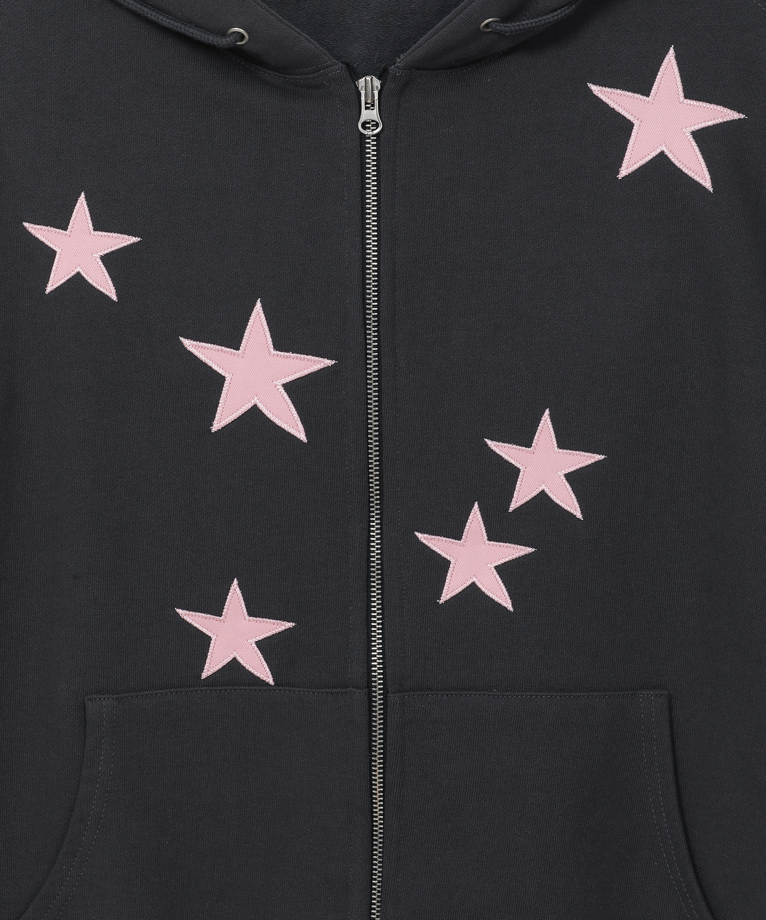 スターシンボルフードハーフジップフードパーカー[チャコール