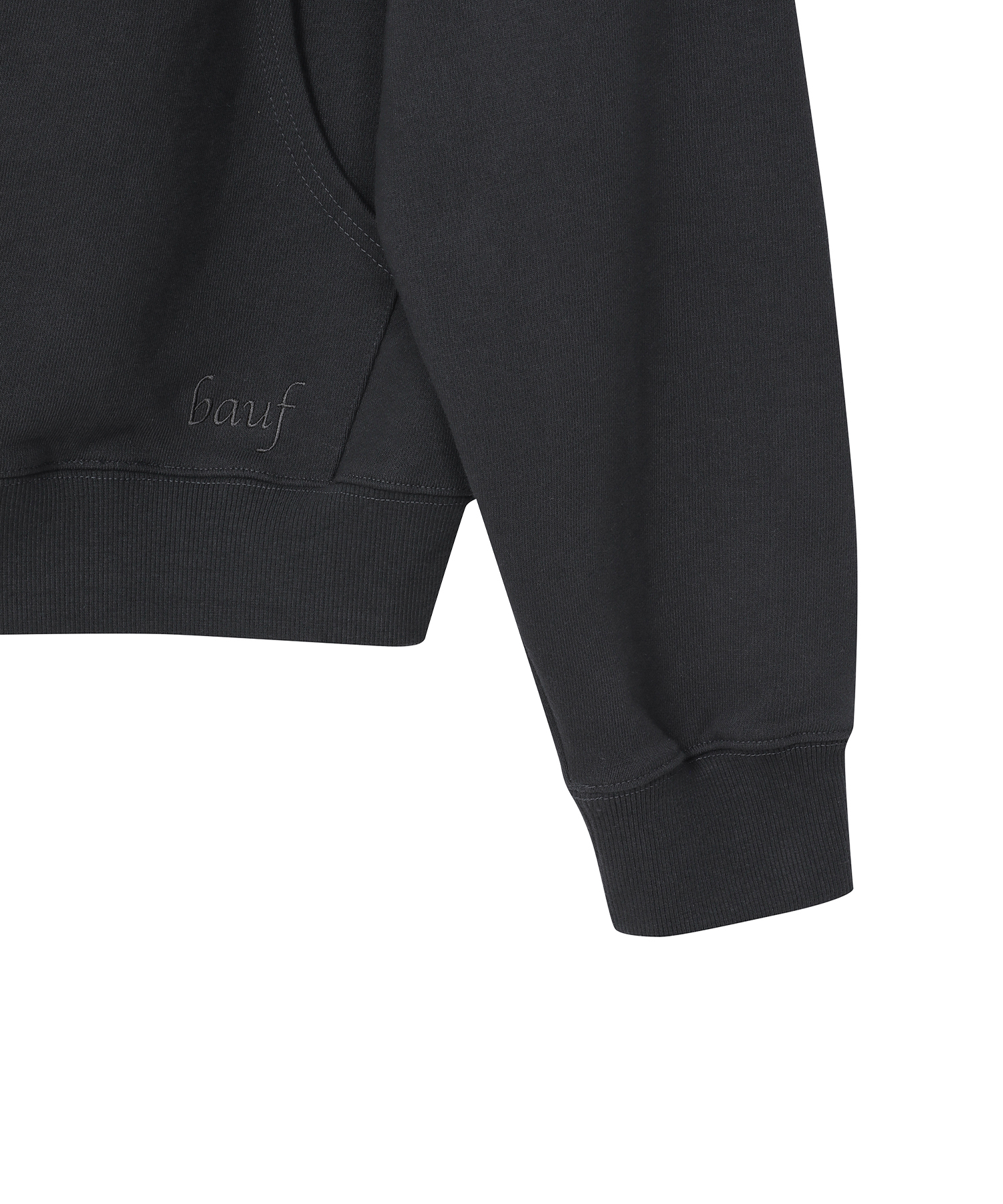 スターシンボルフードハーフジップフードパーカー[チャコール