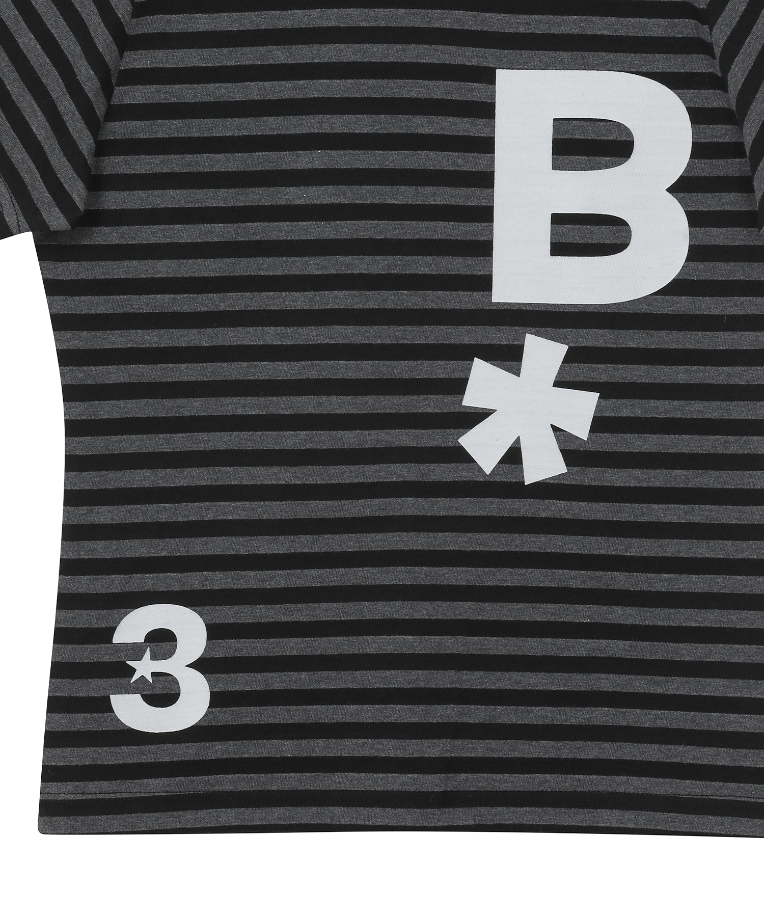B logo スリムフィットTシャツ [ストライプブラック