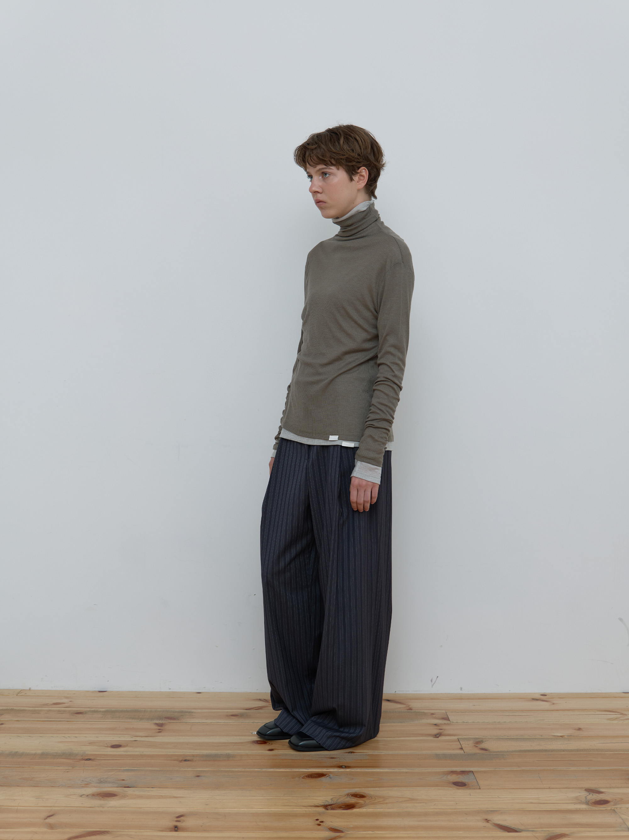 STRIPE WIDE PANTS_CHARCOAL/GREY