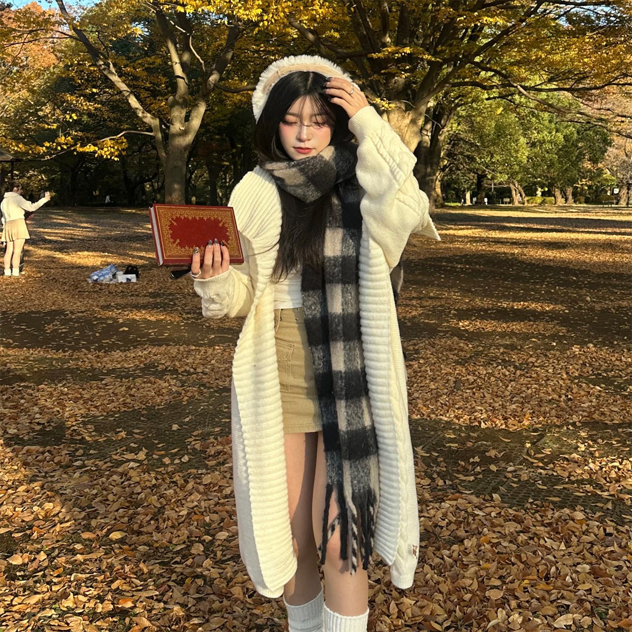 チェック柄ロングマフラー | ファッション通販サイト NUGU