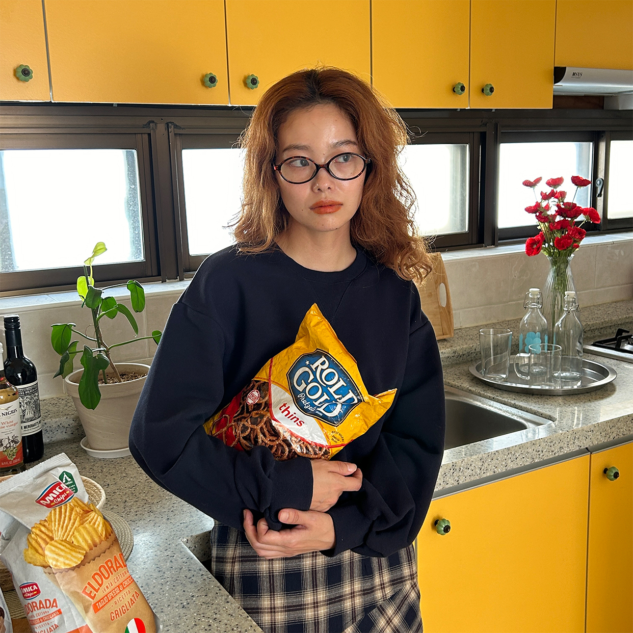 ボリュームクロップドスウェットシャツ