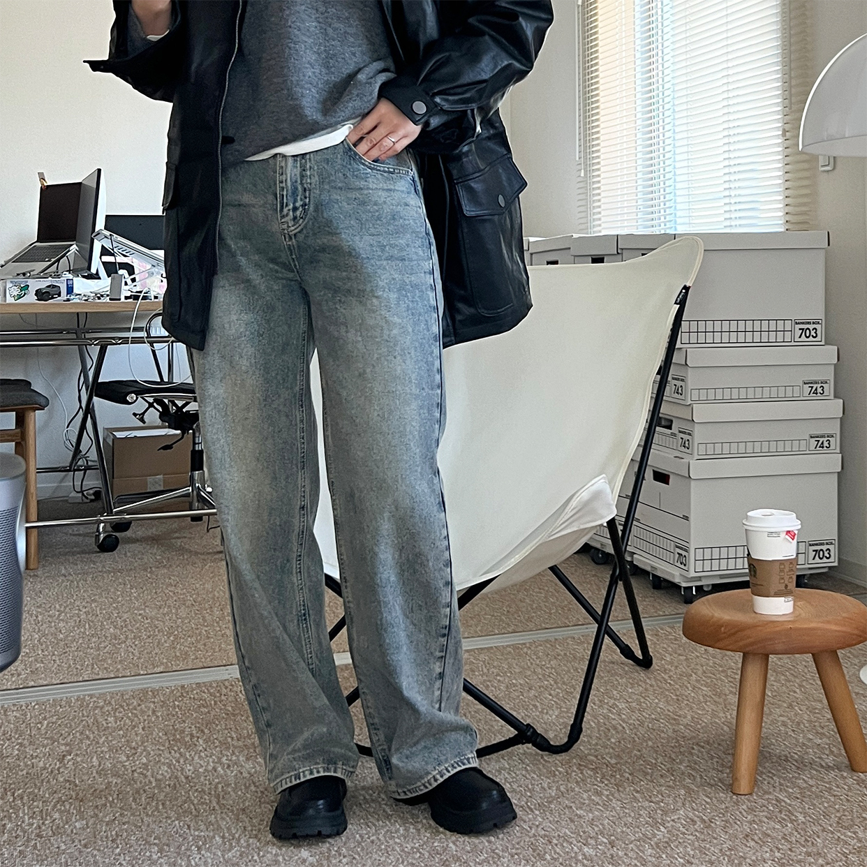 ヴィンテージウォッシングデニムパンツ