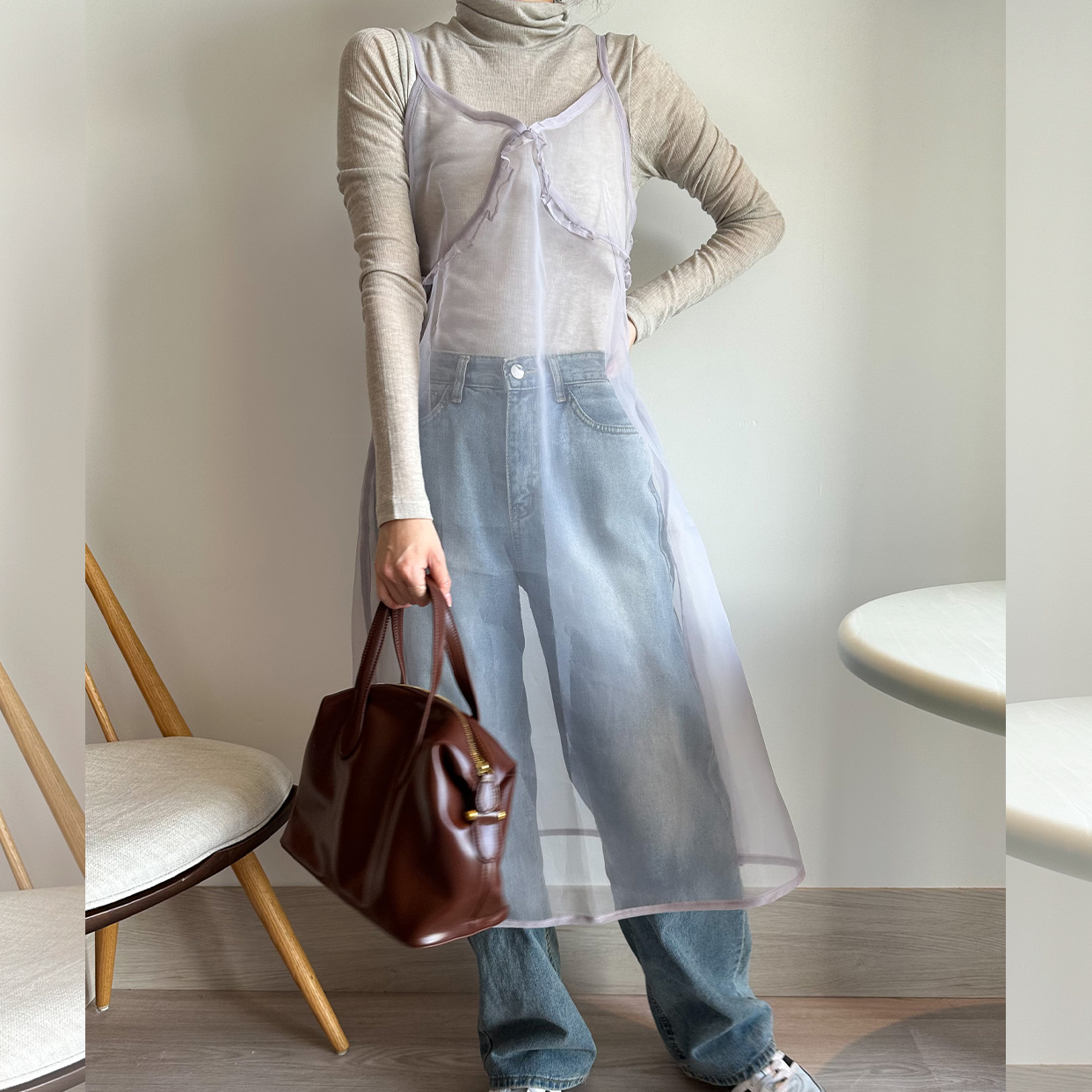 シアーレースキャミワンピ