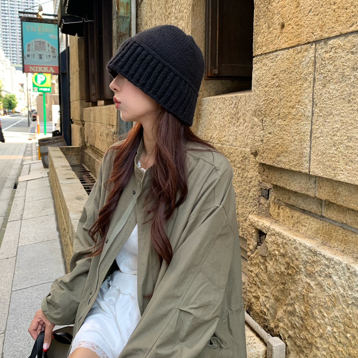 ニットバケットハット