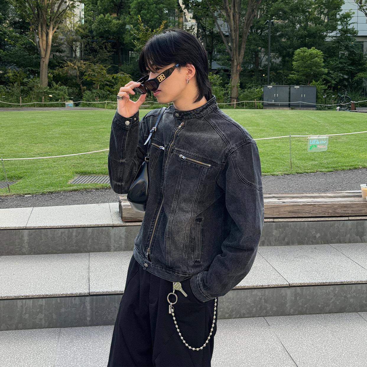 (ユニセックス) ウォッシュヘビーデニムジャケット