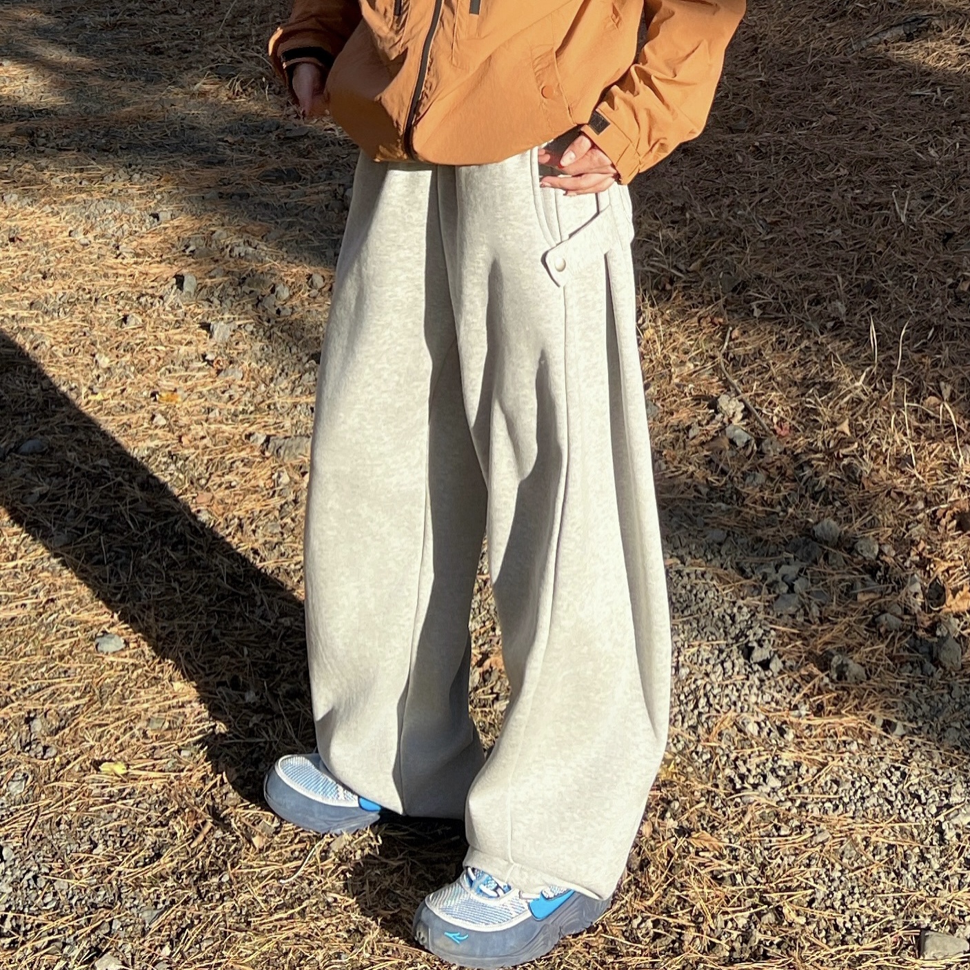 (ユニセックス)  サイドスナップスウェットパンツ