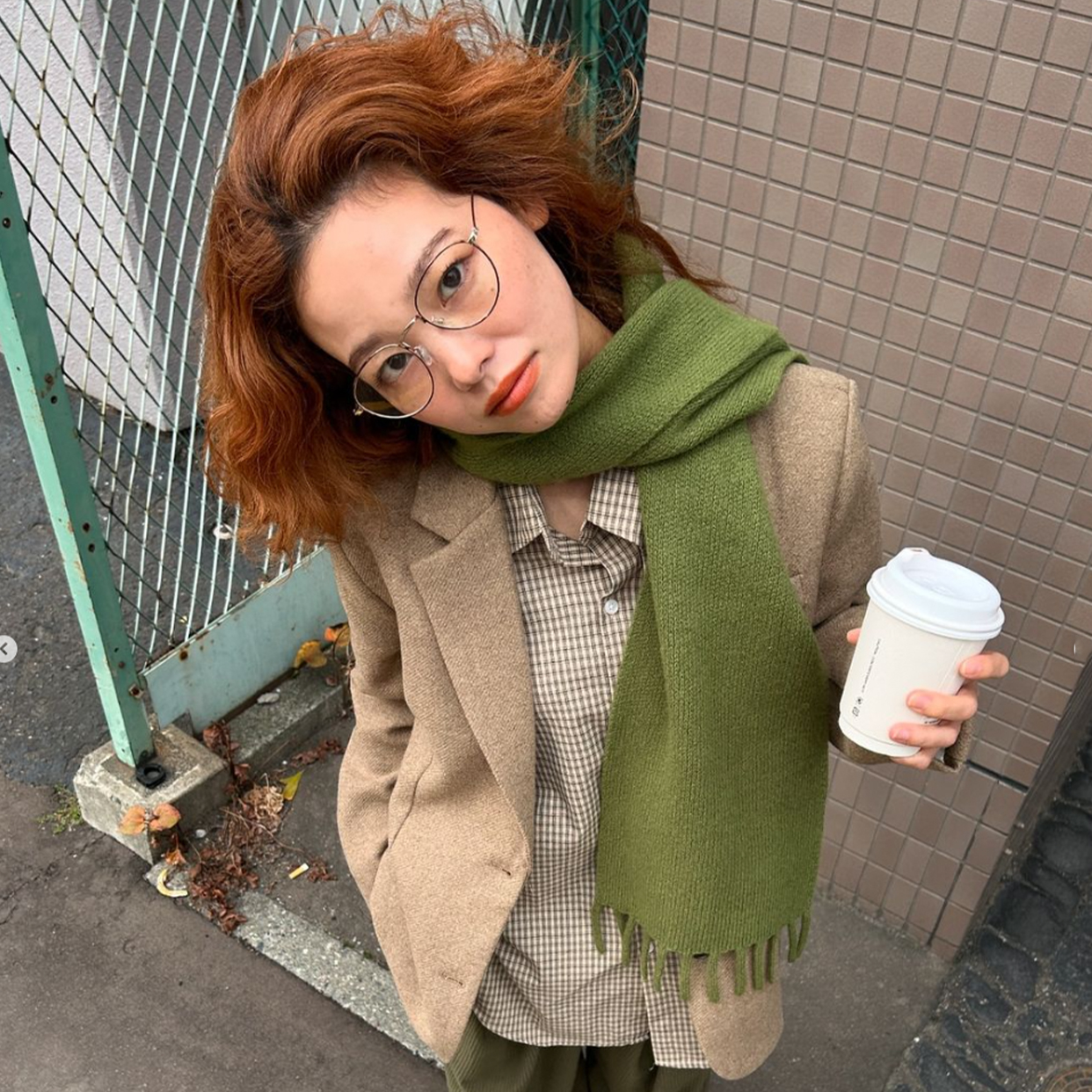 (ユニセックス)カラーマフラー