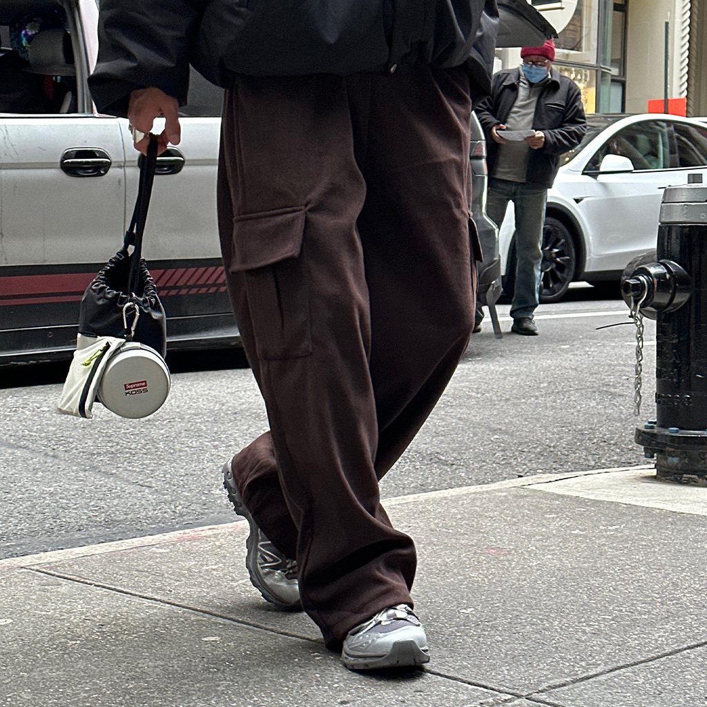 コーデュロイストリングカーゴパンツ