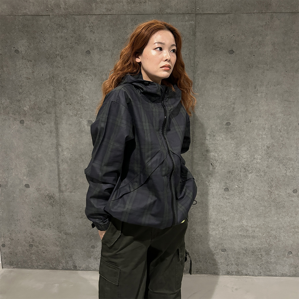 ユニセックス) コーティングチェックウィンドブレーカー