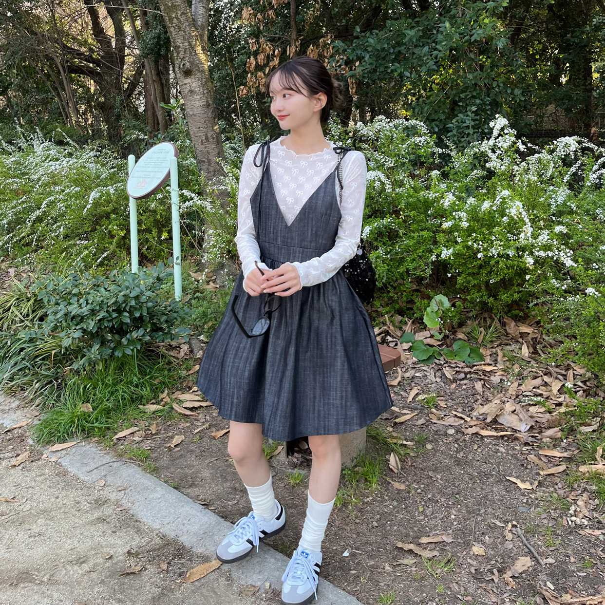 デニムリボンストラップキャミワンピース | ファッション通販