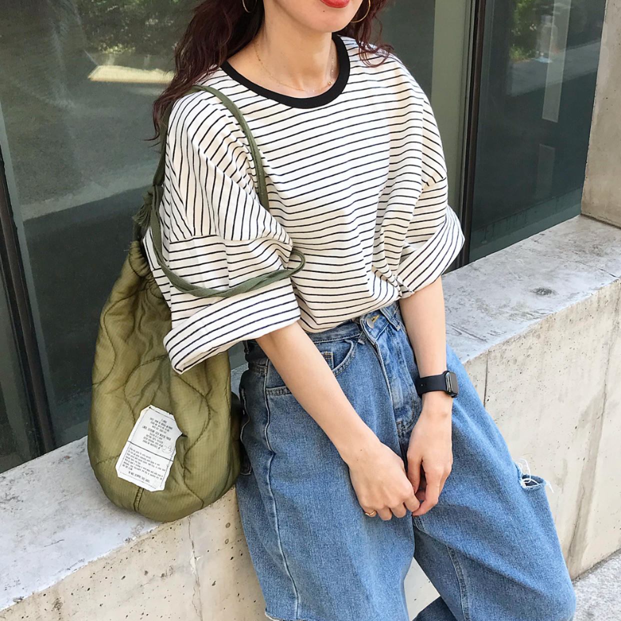 ボーダーボックスTシャツ