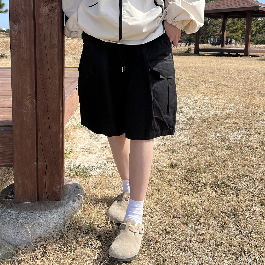 (ユニセックス) ツイルバミューダカーゴパンツ