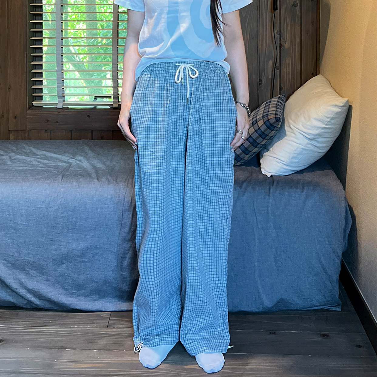 NEIGHBORHOOD チェック柄 パンツ 楽天市場】RomelCheo チェッカーフラッグ パンツ レディース メンズ