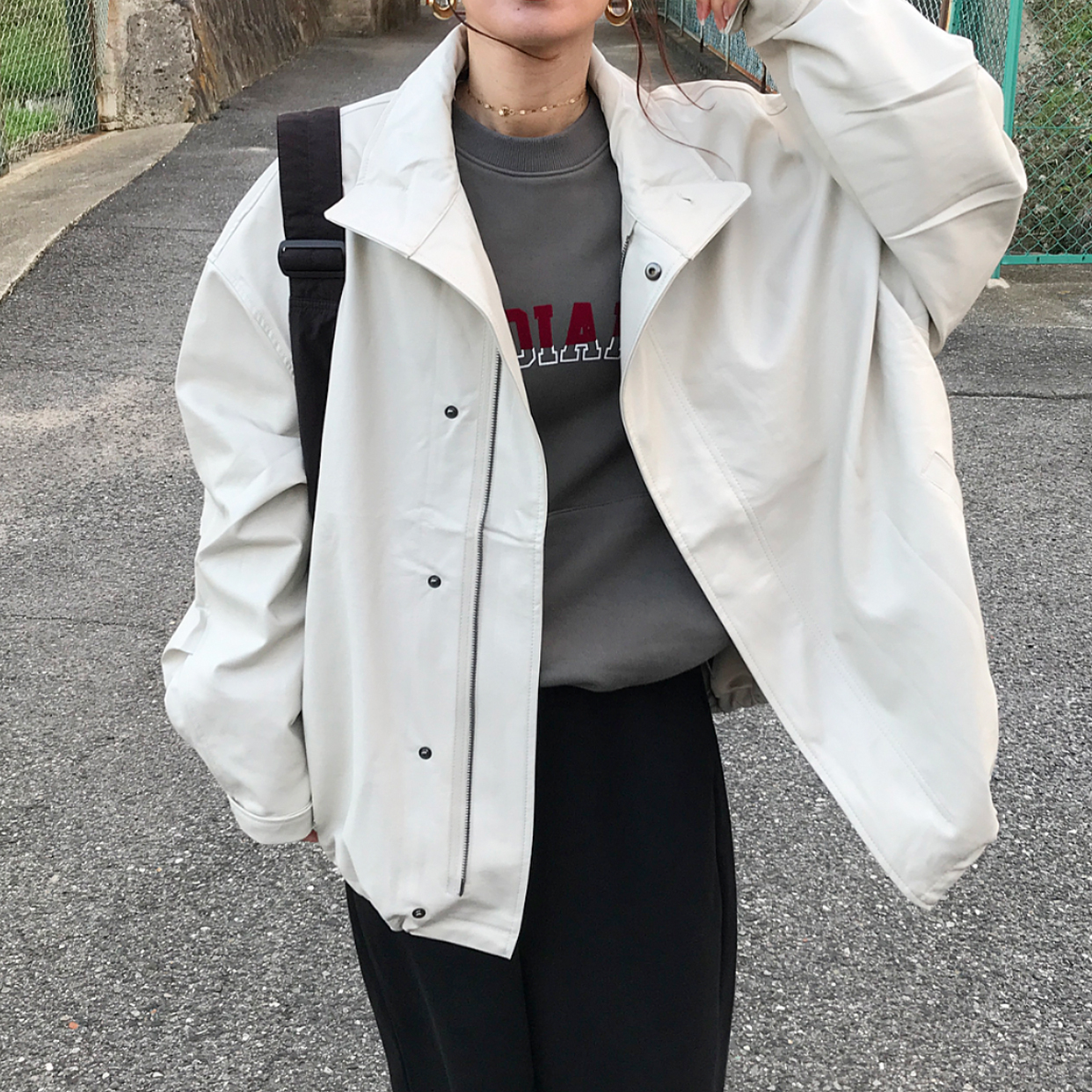 ユニセックス) ソフトオーバーフィットエコレザージャケット