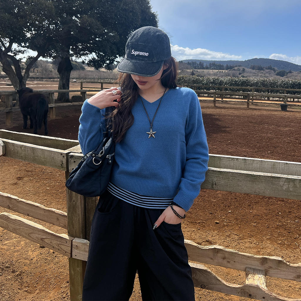 パステル Vネックニットウェア