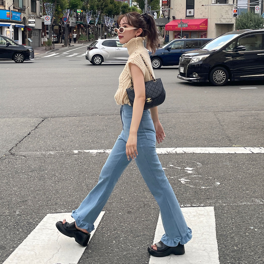 ORIGINAL) ブーツカットフリルデニム | ファッション通販サイト NUGU