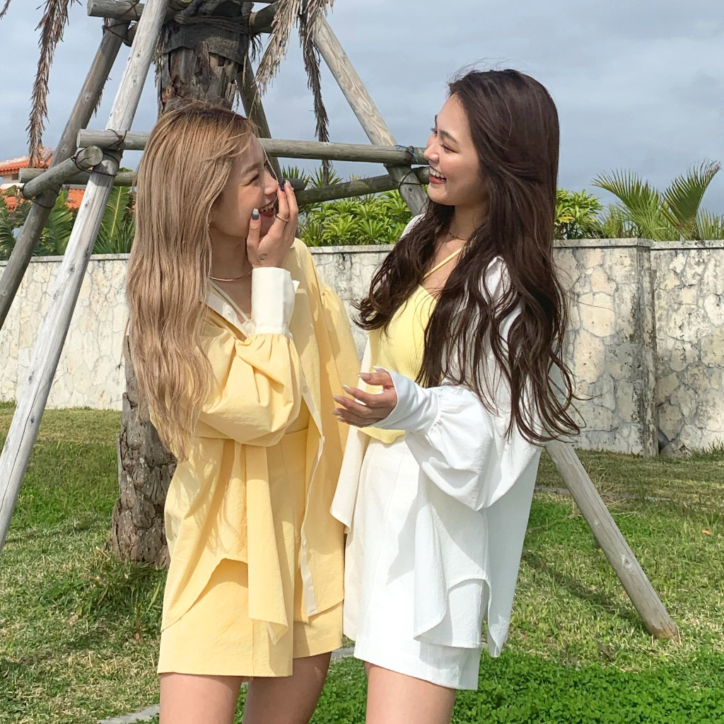 (ORIGINAL) ボリュームシアサッカーセットアップ