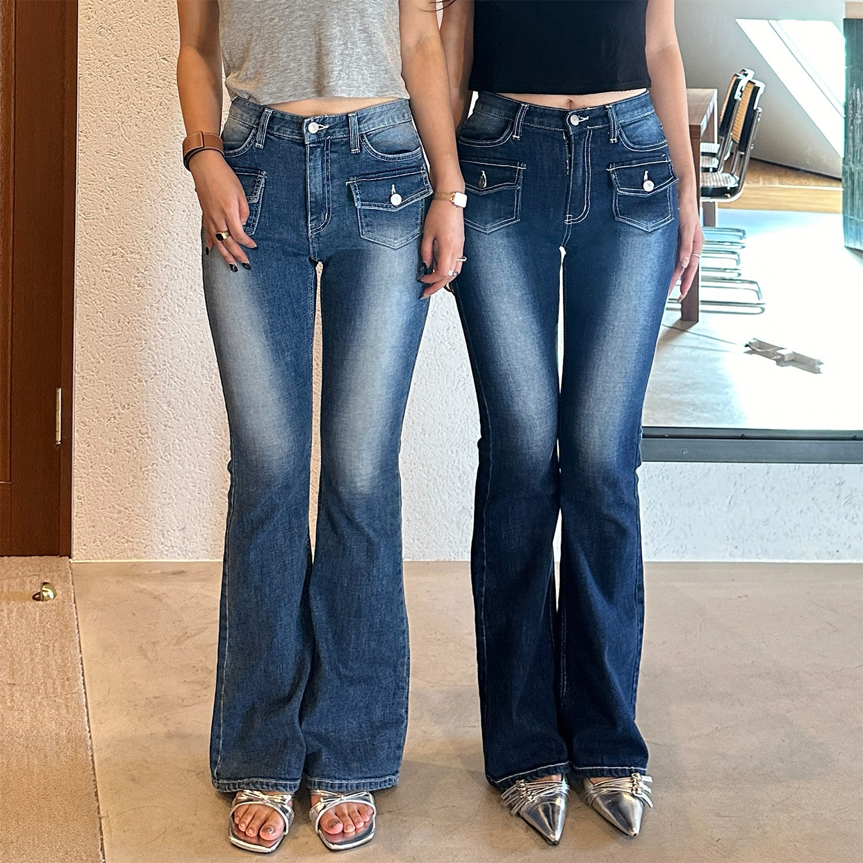 muguet ROMANTIC FEMININE CODE デニムパンツ セール】ハート刺繍デザインデニムパンツ（デニムパンツ