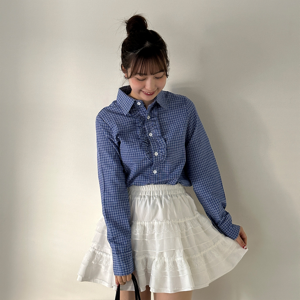 フリルチェックシャツ | ファッション通販サイト NUGU