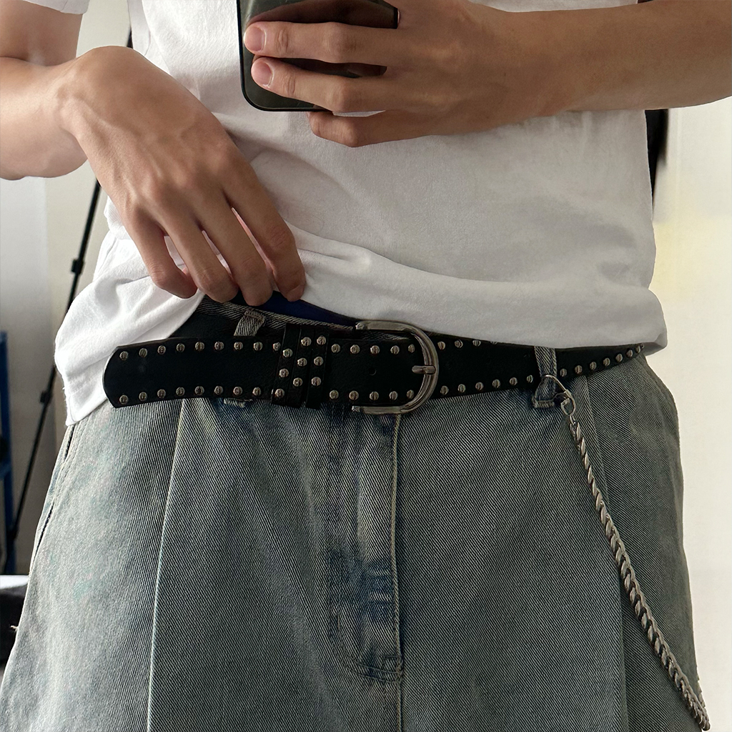 ツーラインスタッドベルト | ファッション通販サイト NUGU