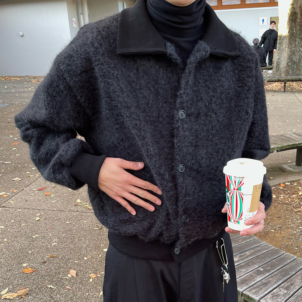 ボアハイネックカーディガン