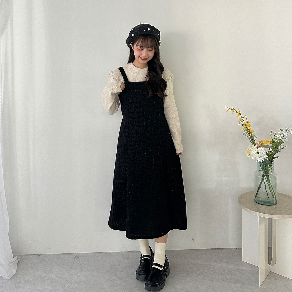 ツイードリボンノースリーブワンピース | ファッション通販サイト NUGU