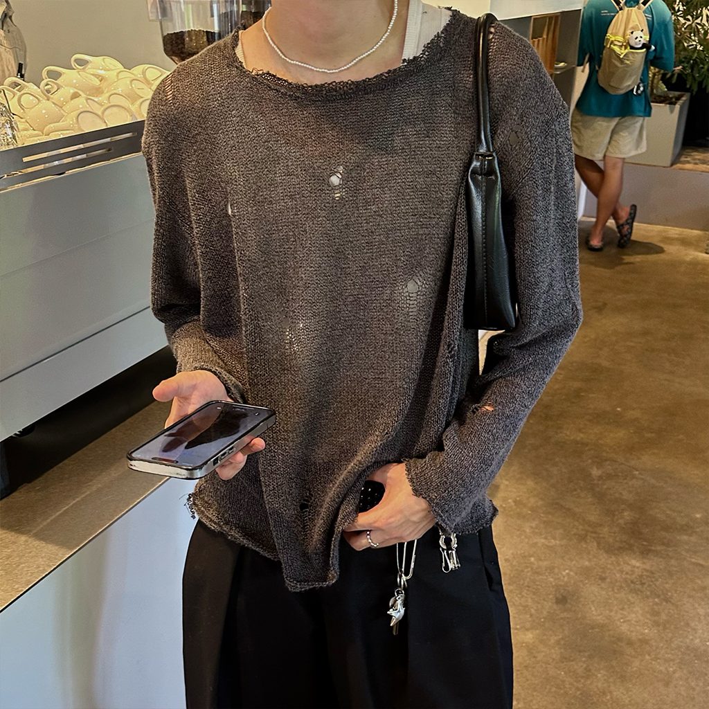 ダメージルーズフィットニット | ファッション通販サイト NUGU