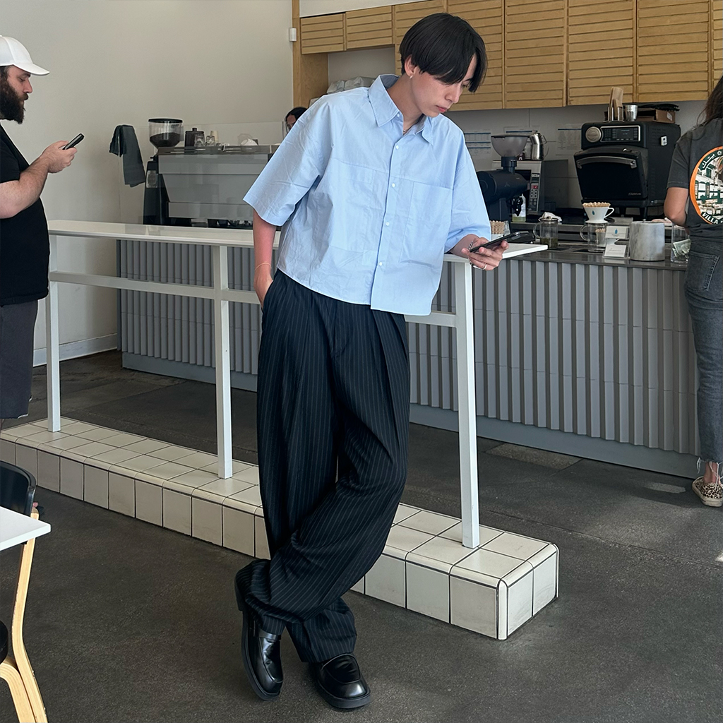【値下げ】【新品】nugu ストライプタック入りスラックス ストライプタック入りスラックス | ファッション通販サイト NUGU
