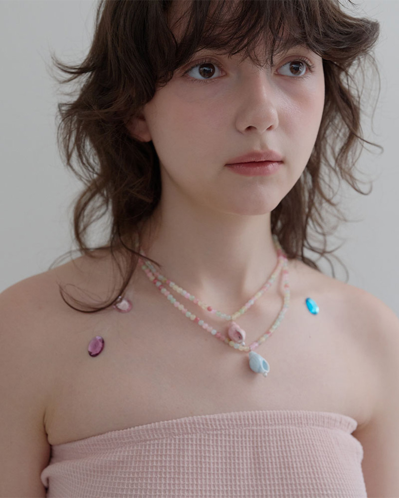 Pastel Shell Necklace, Pink