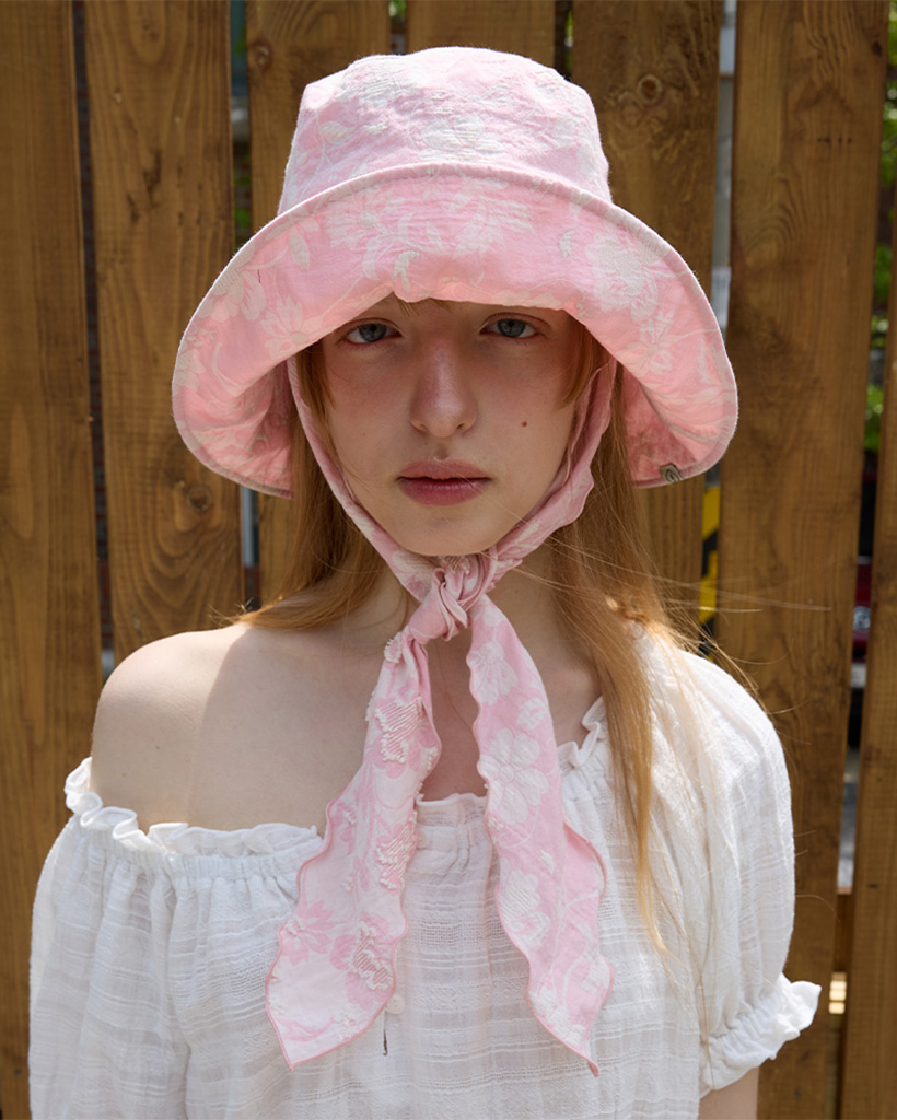 [K-POPアイドル着用] Scarf Bucket Hat, Pink