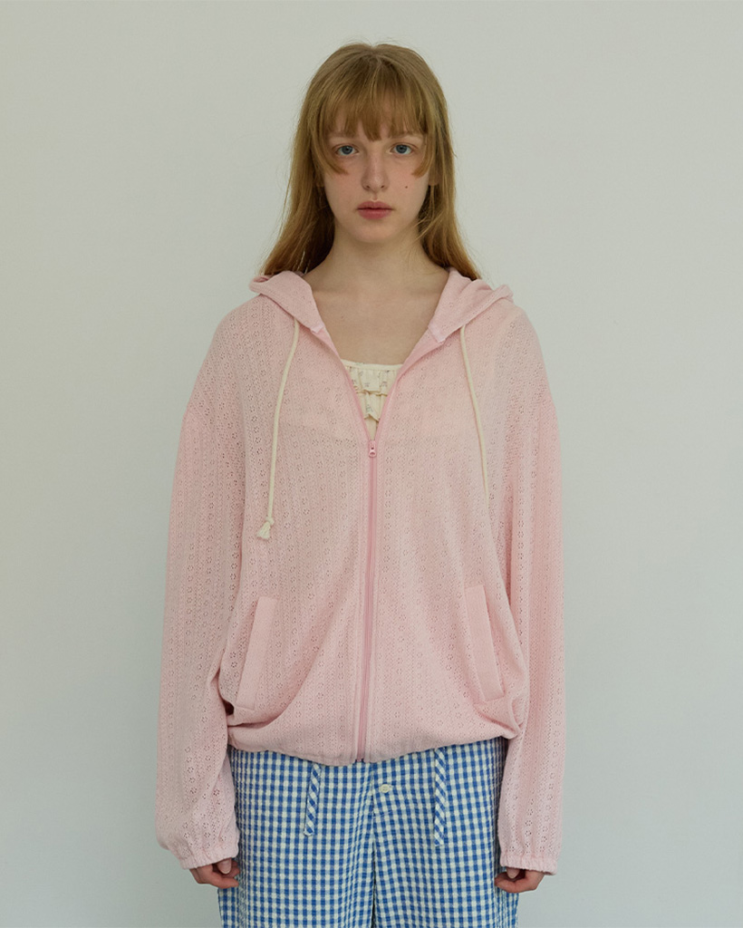 Mellow Lace Hoodie, Pink