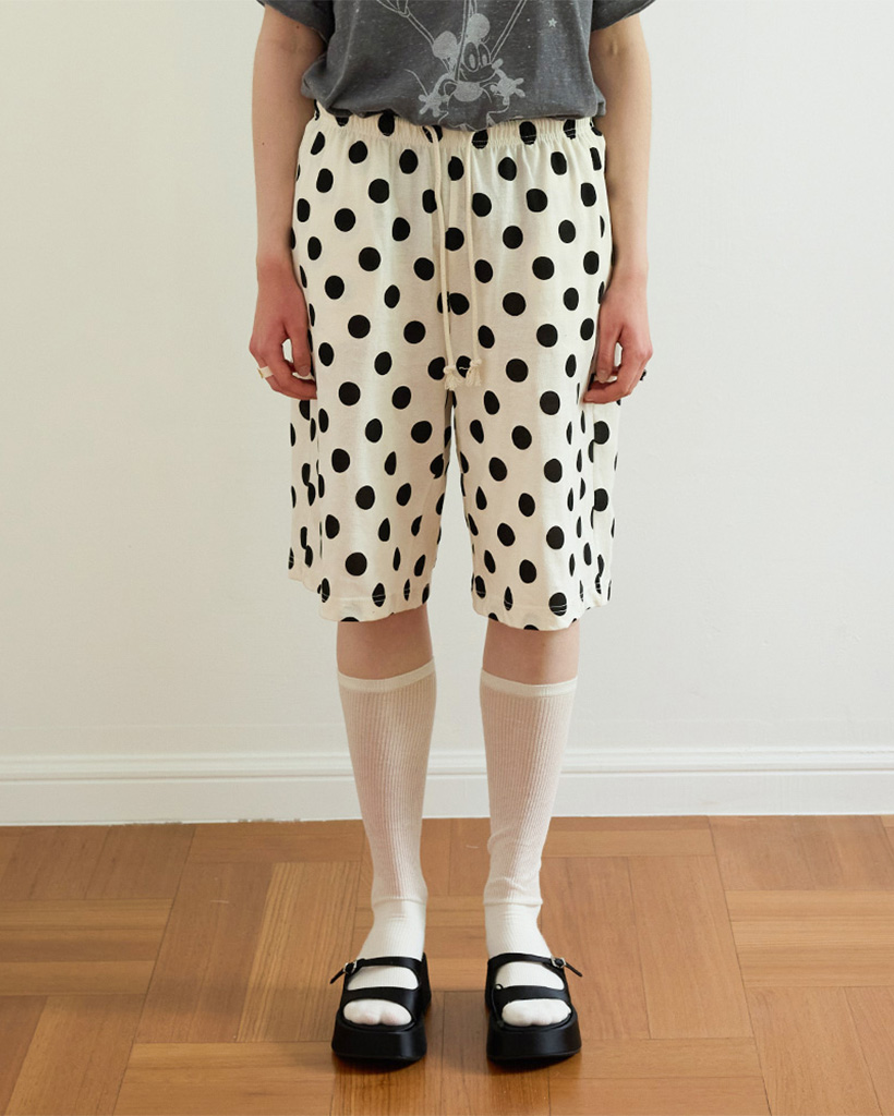 Polka Shorts, Ivory