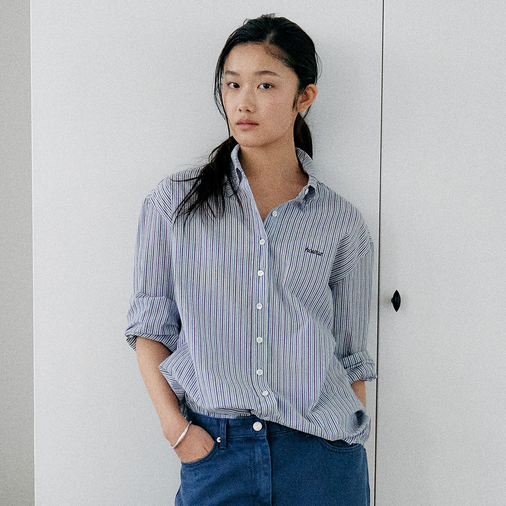 AIR OVERSIZED SHIRT (PURPLE STRIPE)