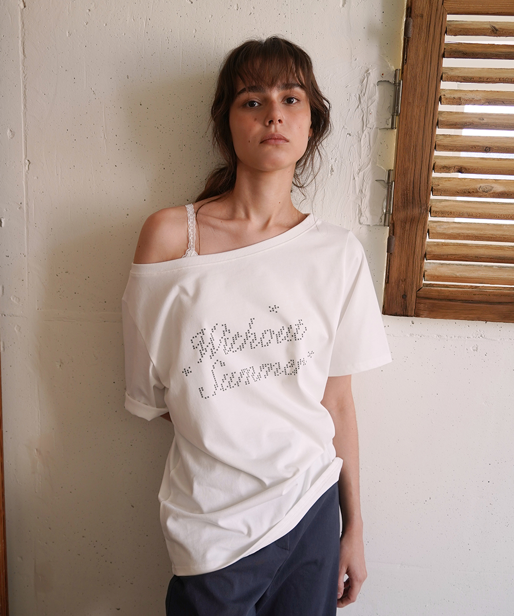 Shimmer logo t-shirt_ivory