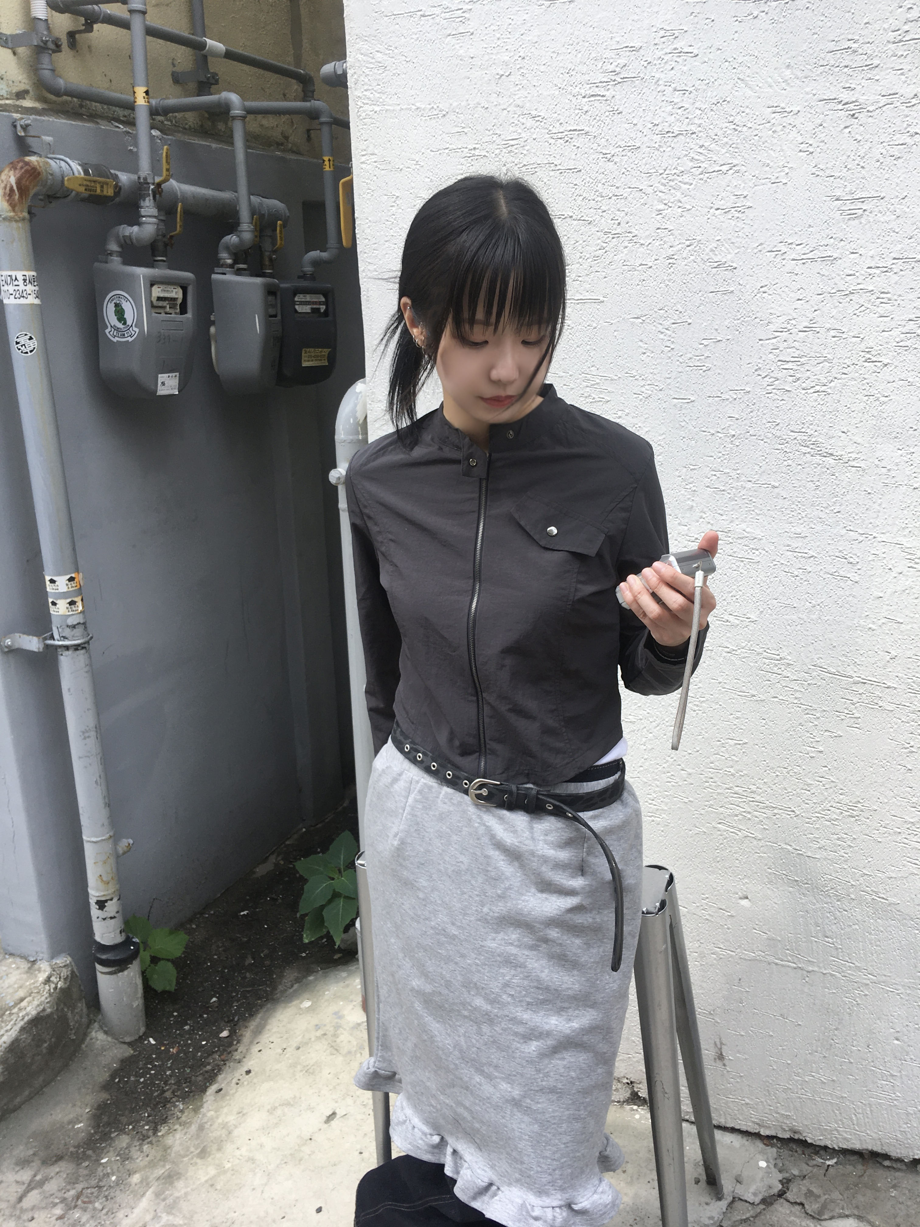 クロップドナイロンバイカージャケット | ファッション通販サイト NUGU