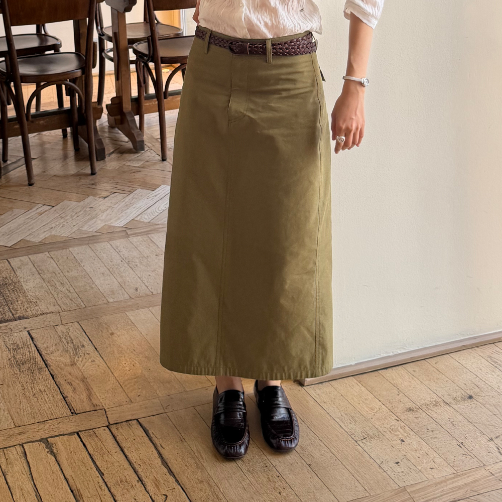VERRE COTTON SKIRT (OLIVE)