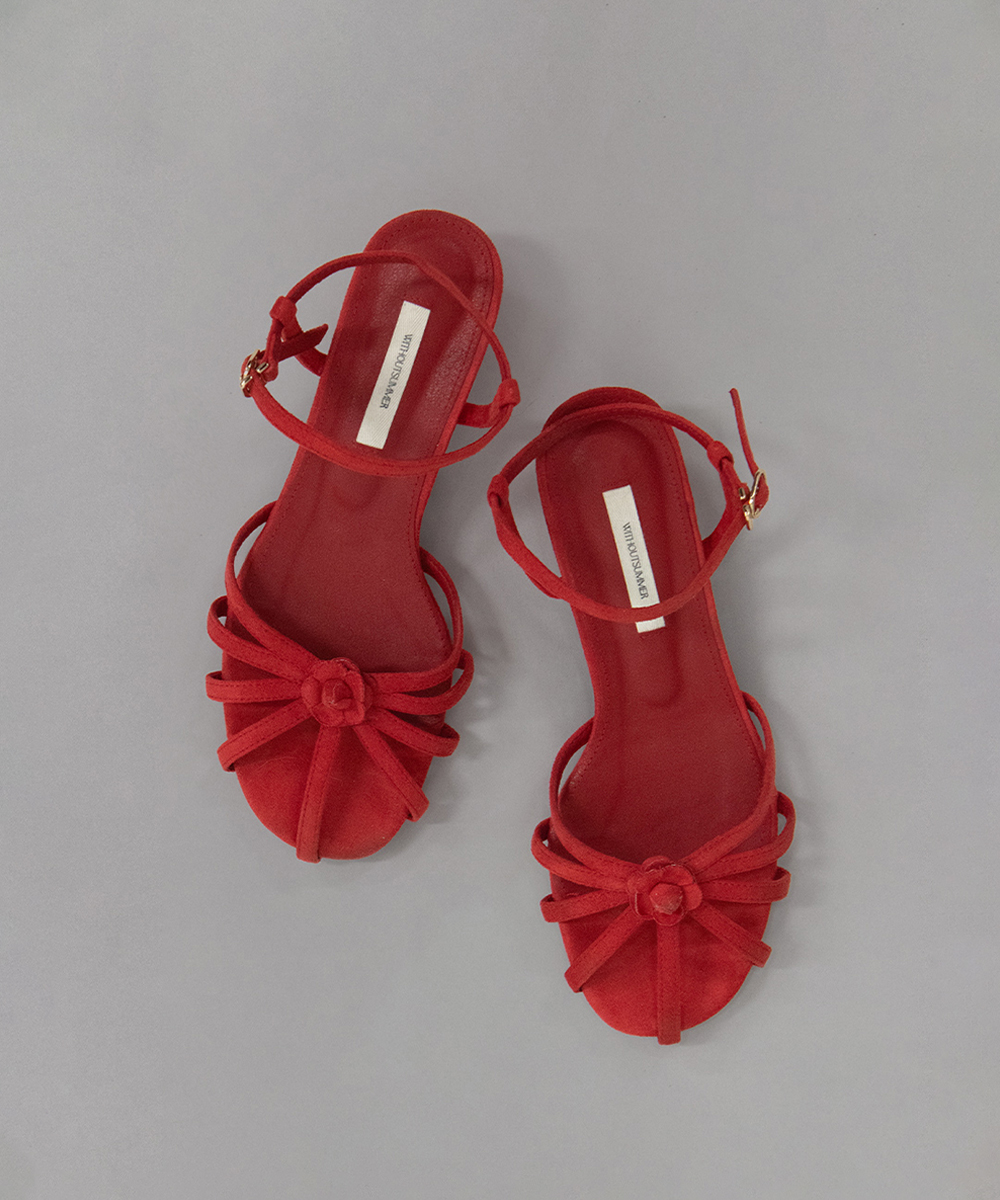 Corsage strap sandal_red