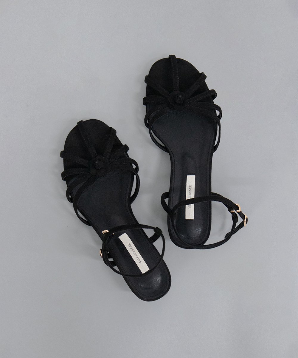 Corsage strap sandal_black